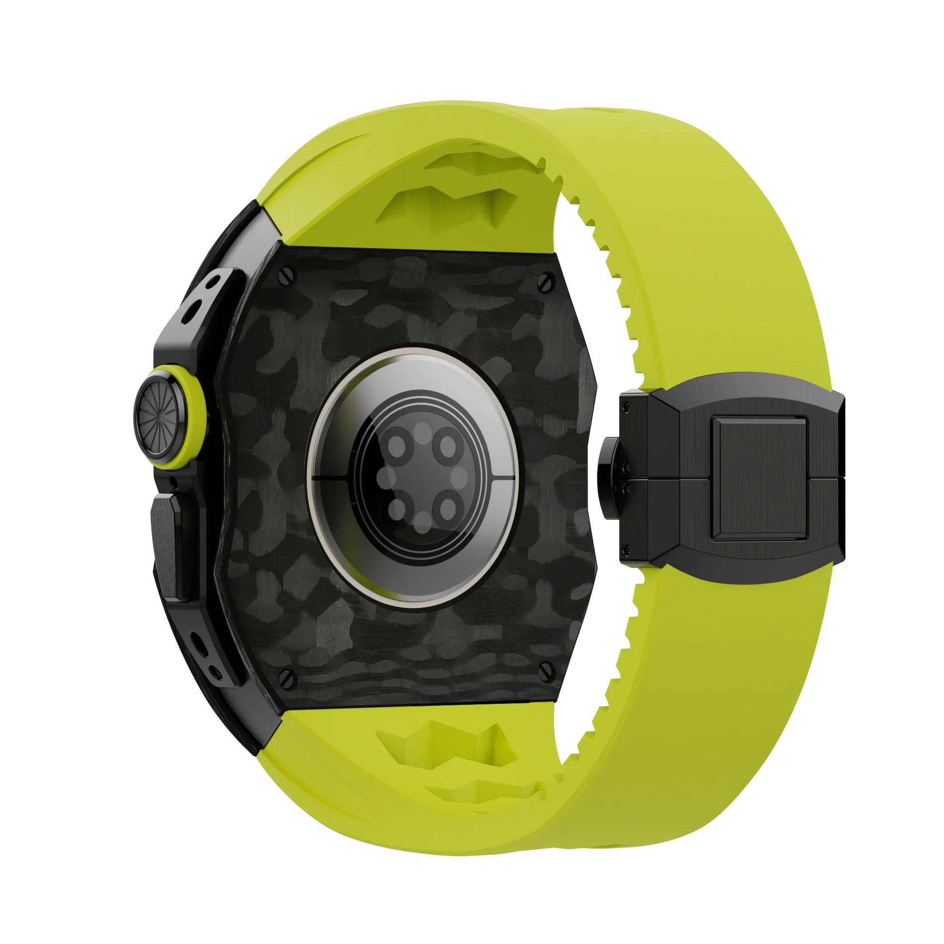 Apple Watch Ultra Case Black Carbon RL - Lime Rubber