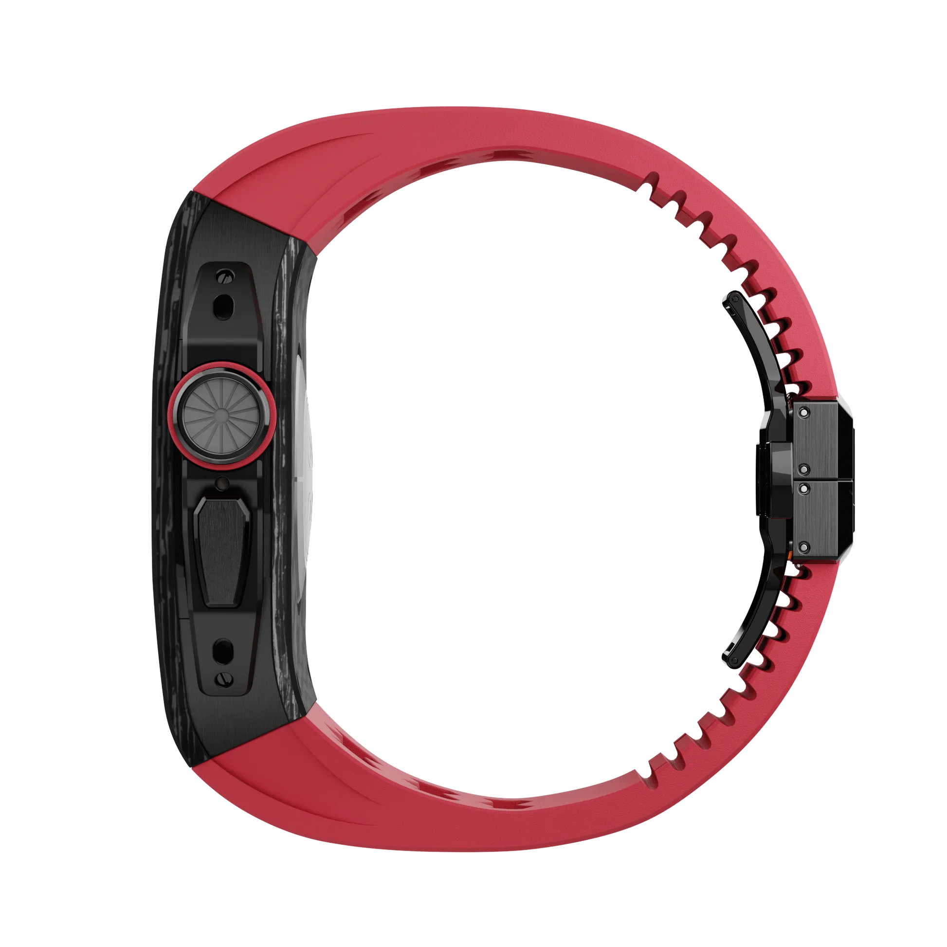 Apple Watch Ultra Case Black Carbon RL - Red Rubber