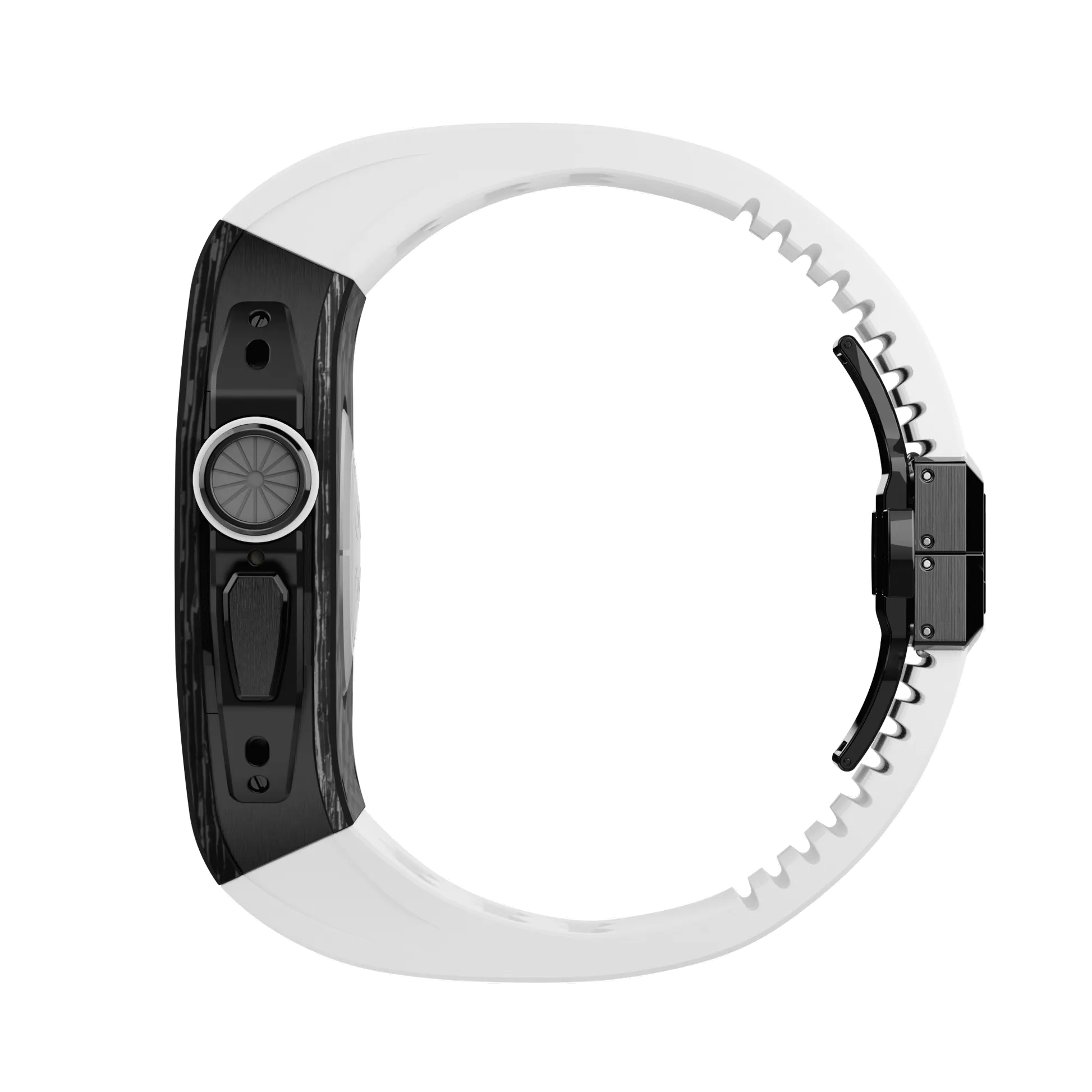 Apple Watch Ultra Case Black Carbon RL - White Rubber