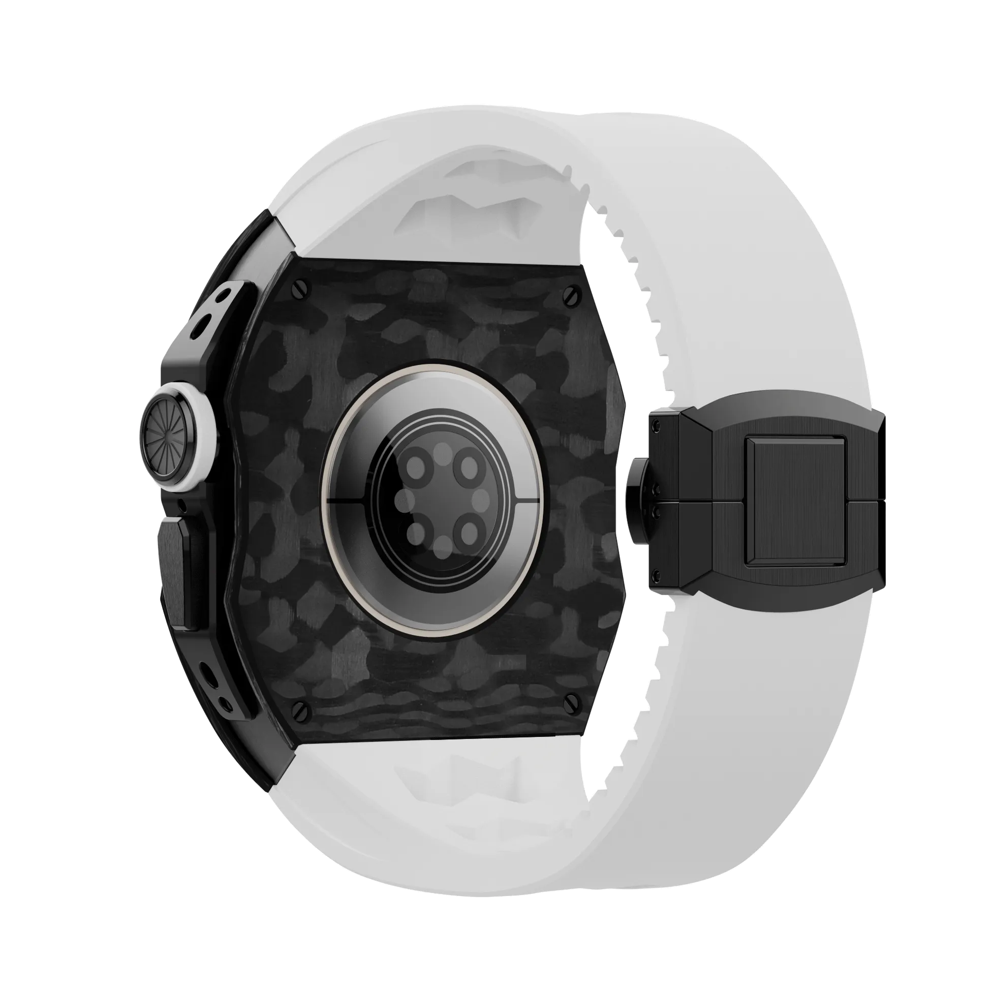 Apple Watch Ultra Case Black Carbon RL - White Rubber