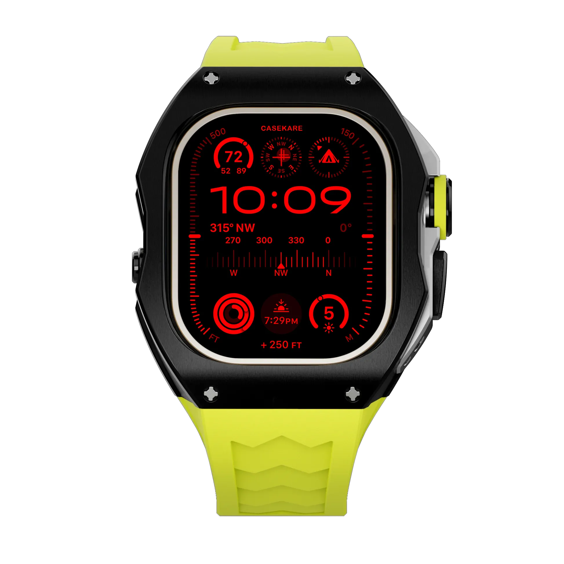 Apple Watch Ultra case black titan RL - lime rubber