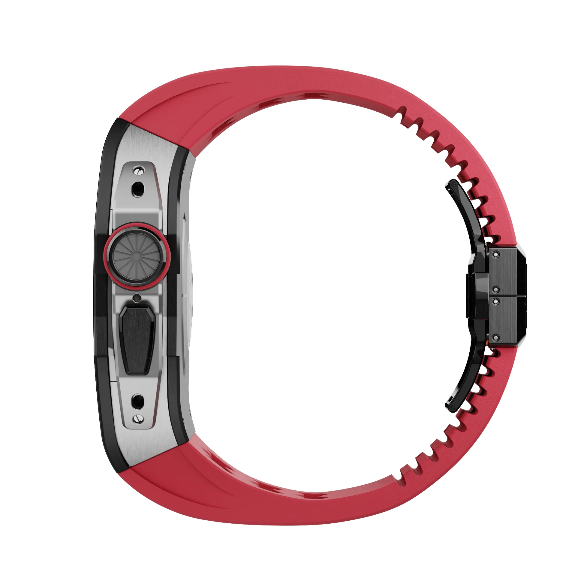 Apple Watch Ultra case black titan RL - red rubber