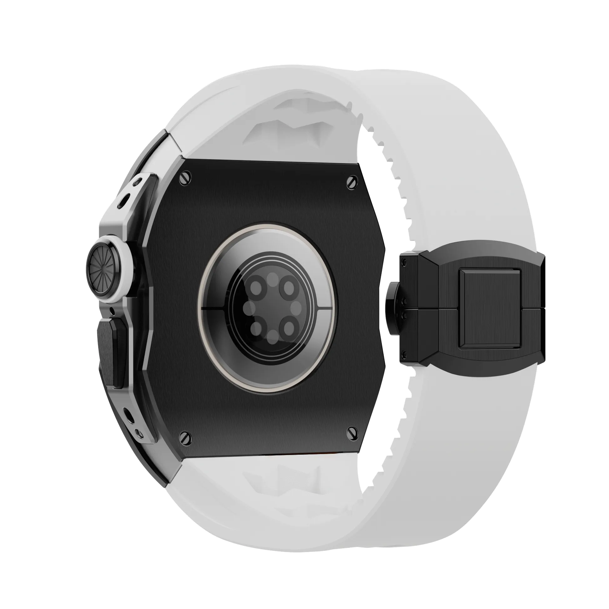 Apple Watch Ultra case black titan RL - white rubber