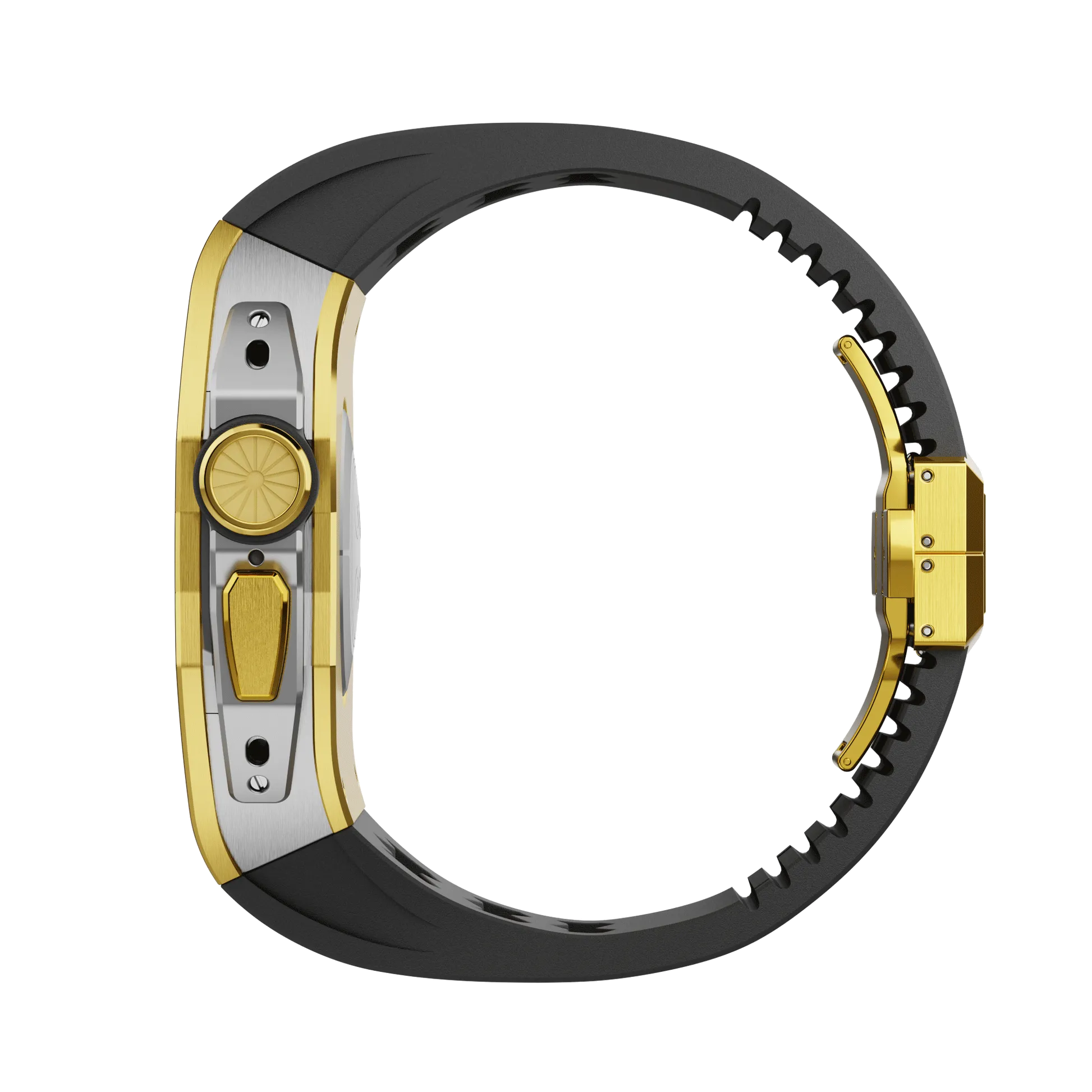 Apple Watch Ultra case gold titan RL - black rubber