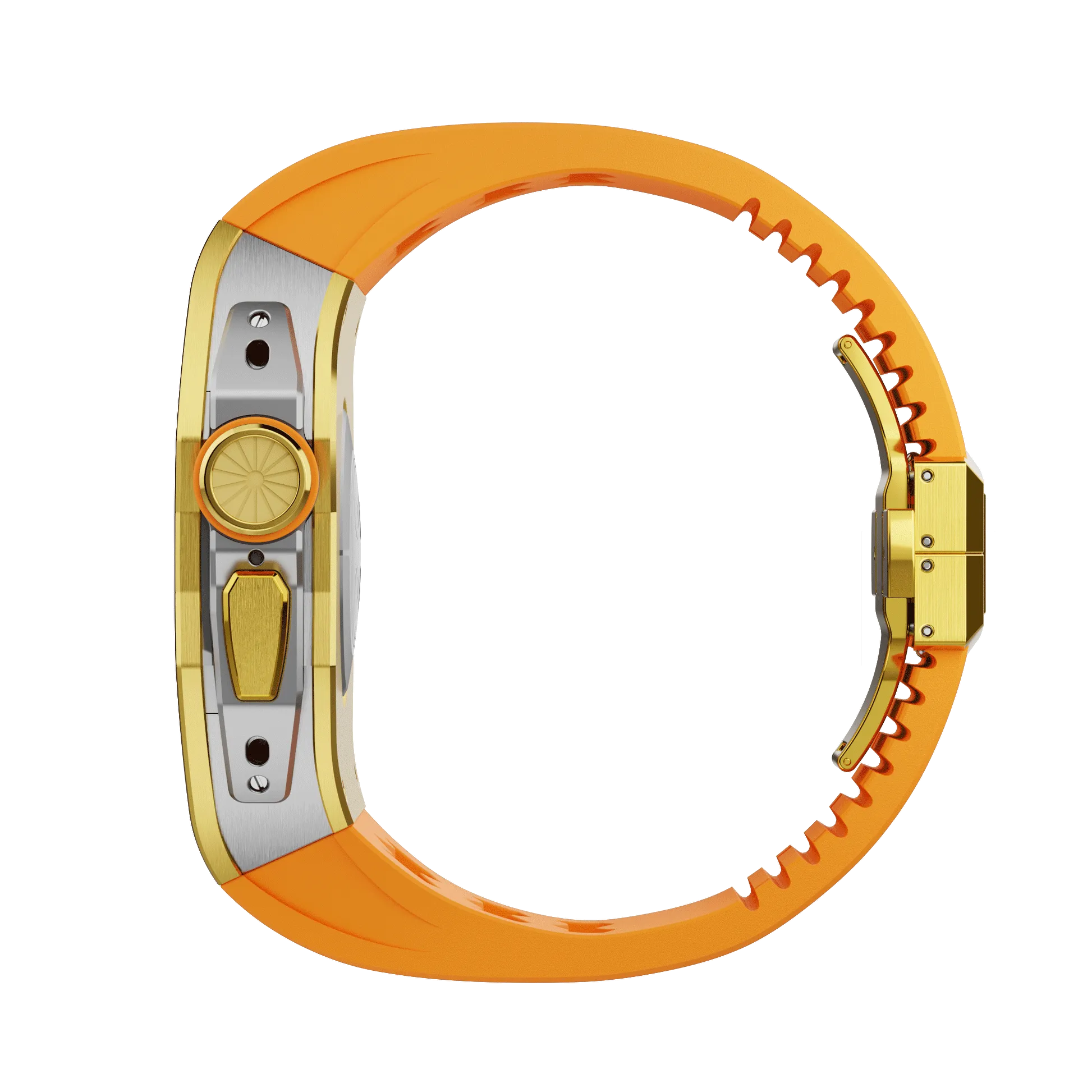 Apple Watch Ultra case gold titan RL - orange rubber