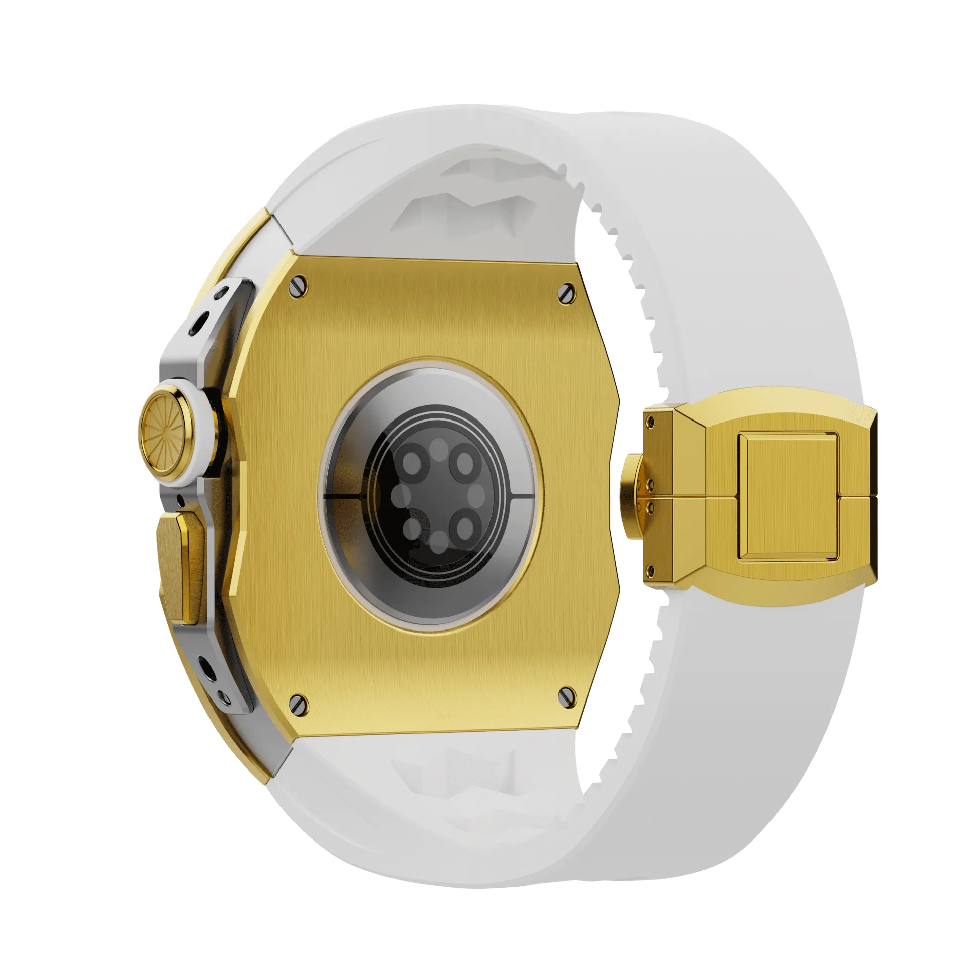 Apple Watch Ultra case gold titan RL - white rubber