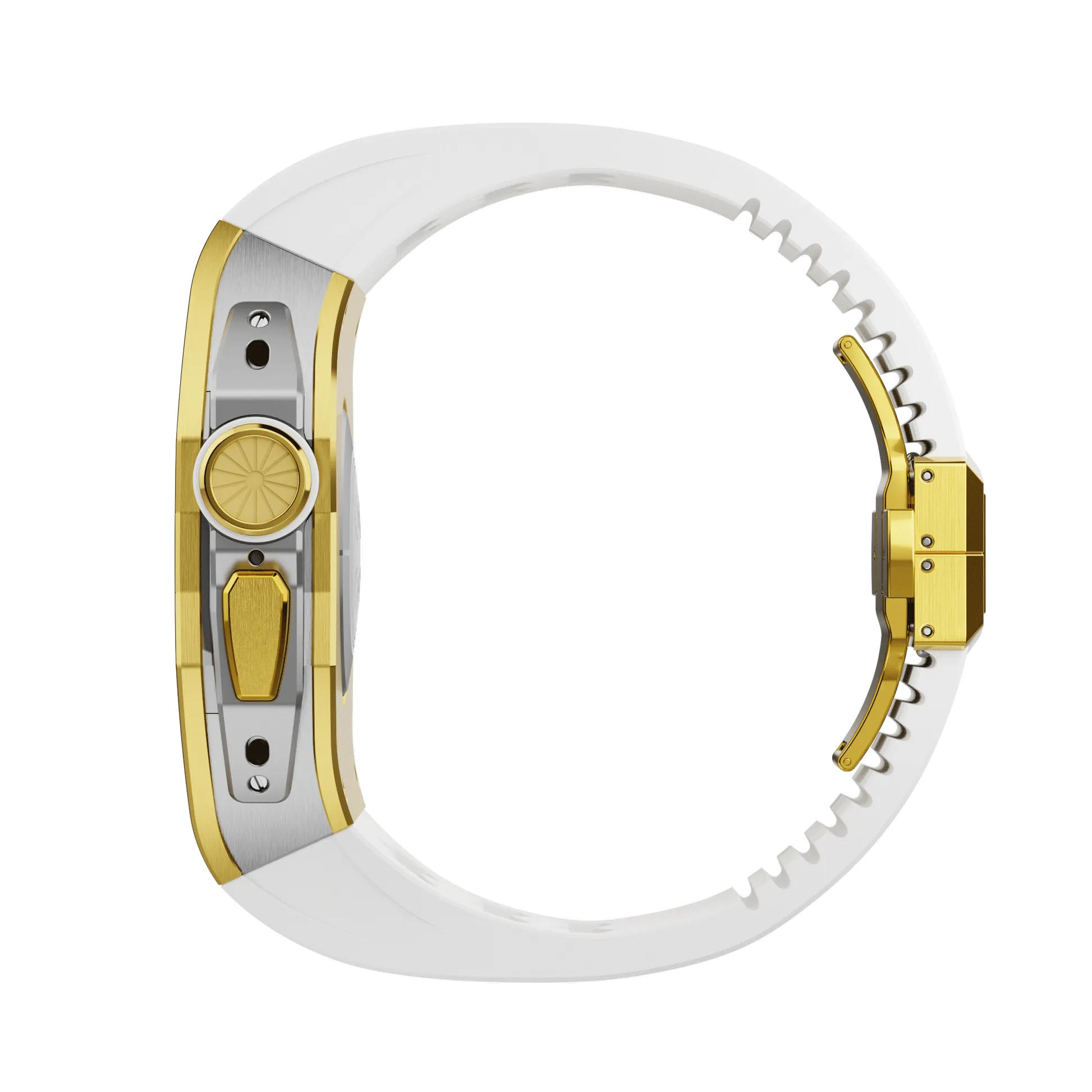 Apple Watch Ultra case gold titan RL - white rubber