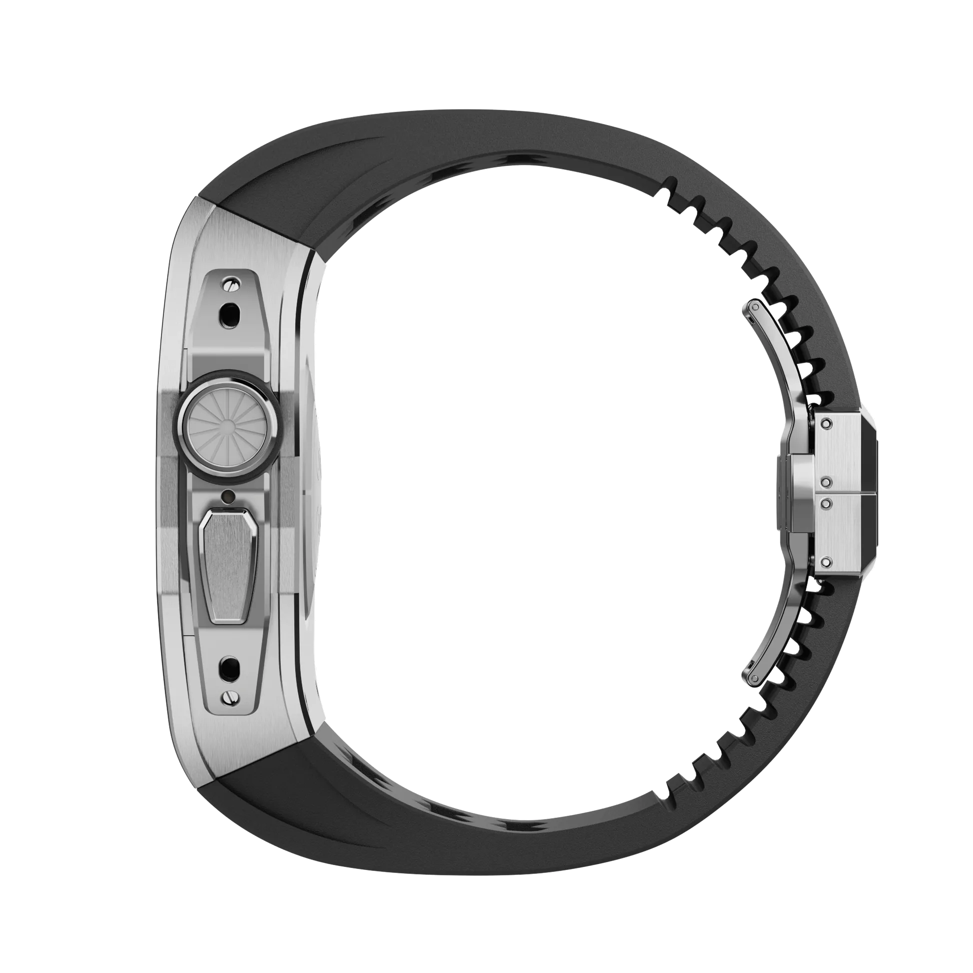 Apple Watch Ultra case silver titan RL - black rubber