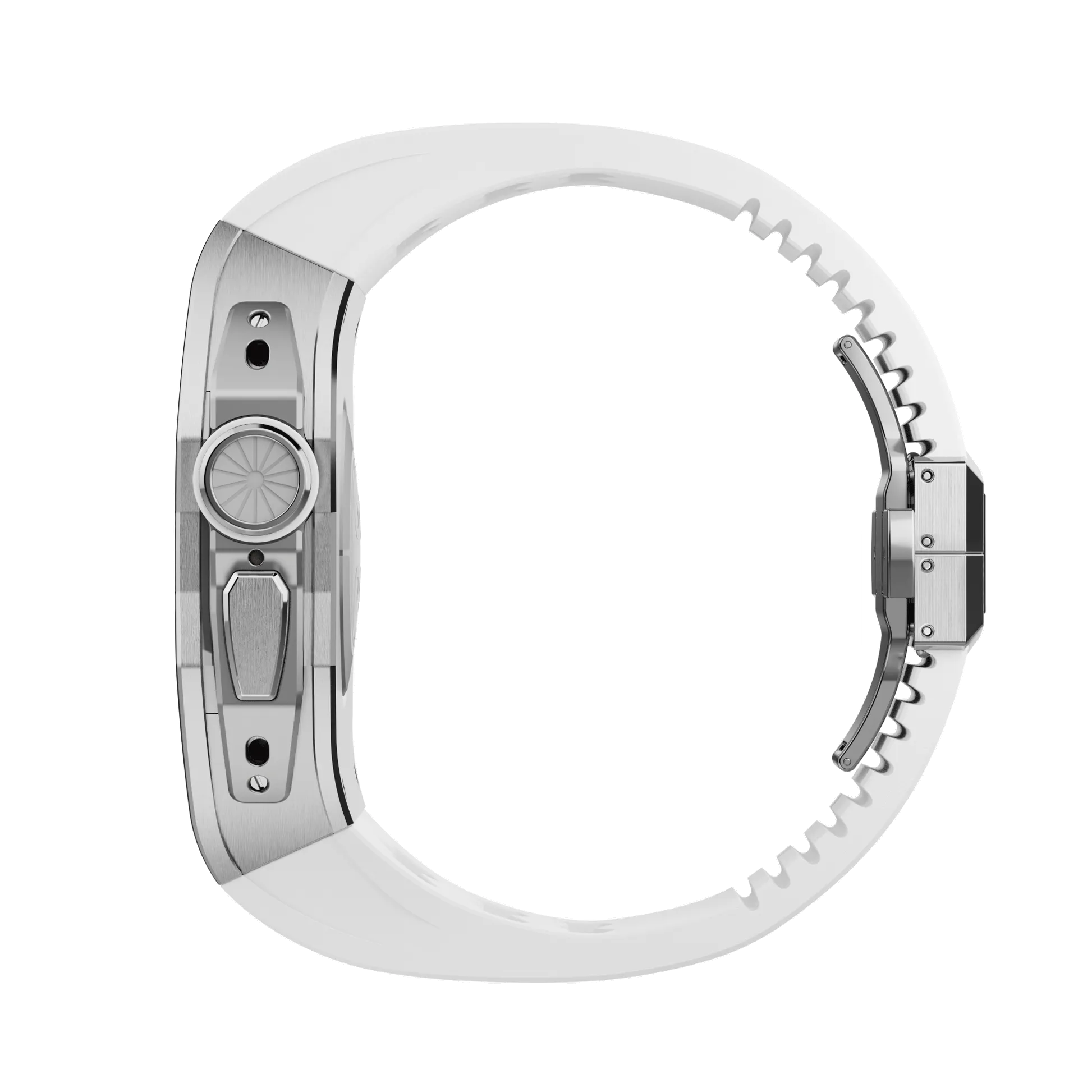 Apple Watch Ultra case silver titan RL - white rubber