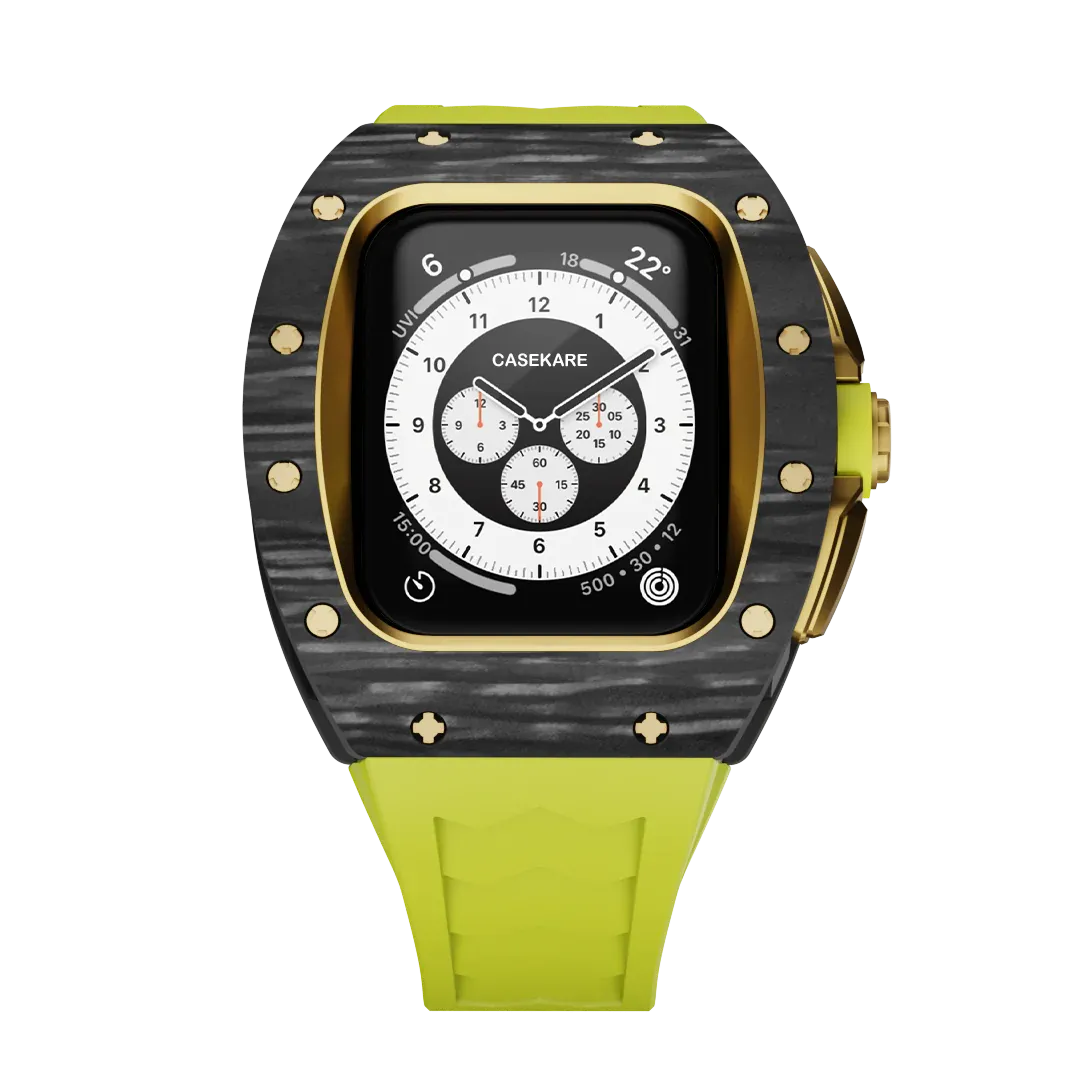 Apple Watch case black carbon RM - lime rubber