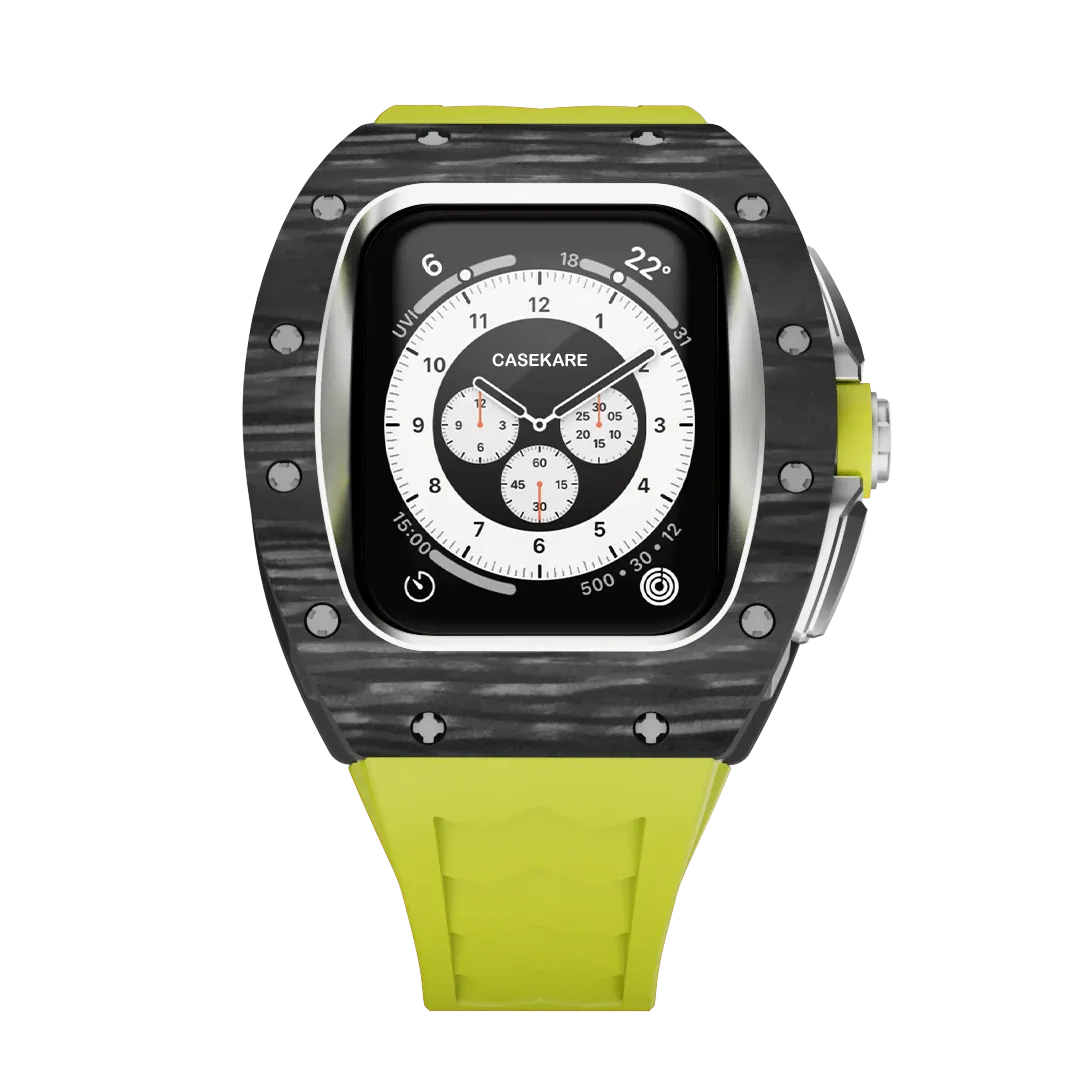 Apple Watch case black carbon RM - lime rubber