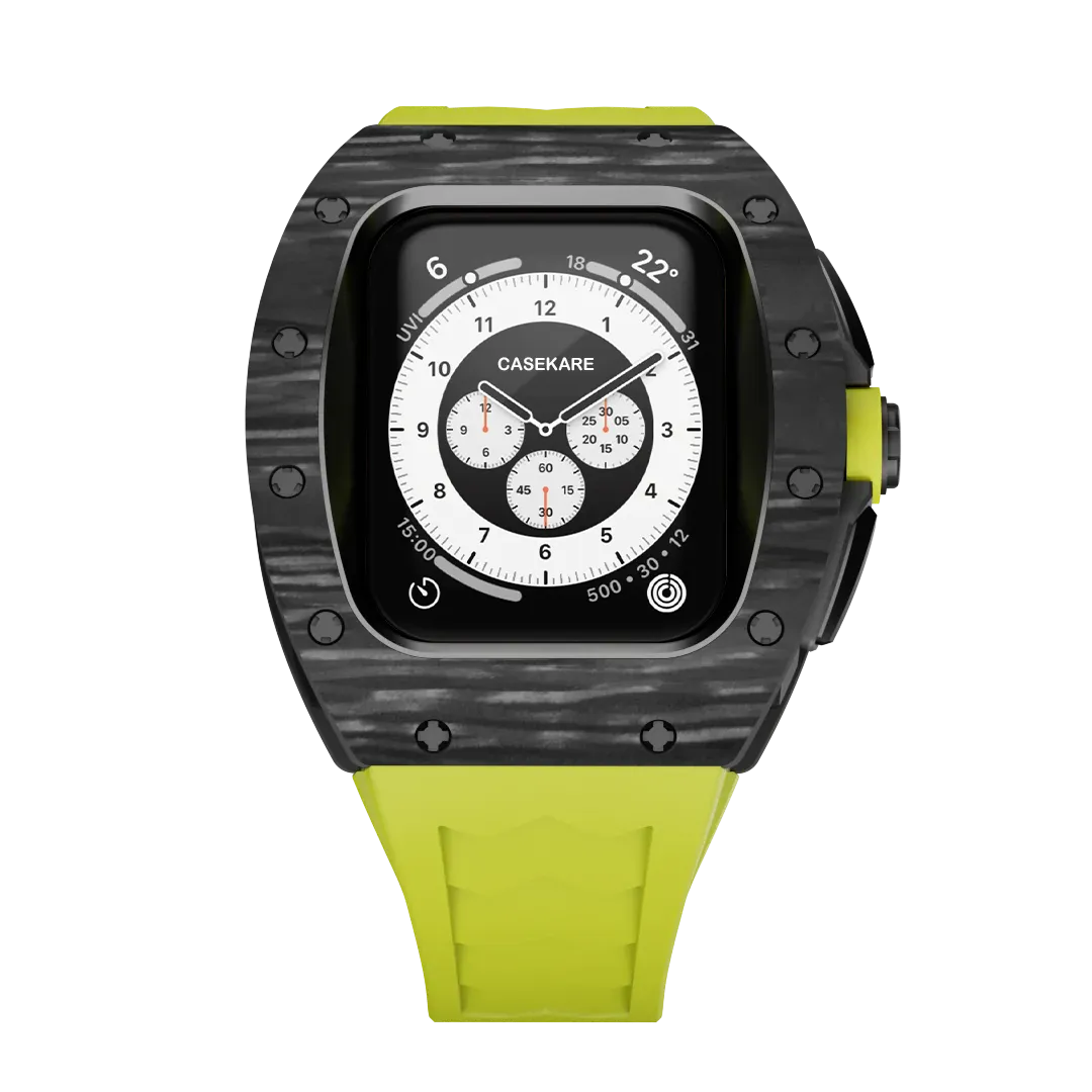 Apple Watch case black carbon RM - lime rubber