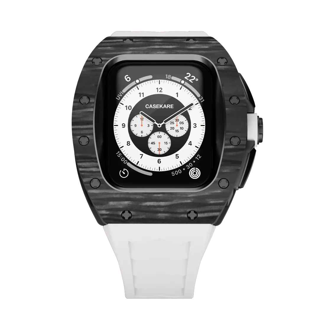 Apple Watch case black carbon RM - white rubber